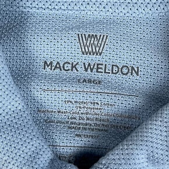 Mack Weldon Men's Short Sleeve Polo Shirt One Pocket Size L Blue - Picture 2 of 8